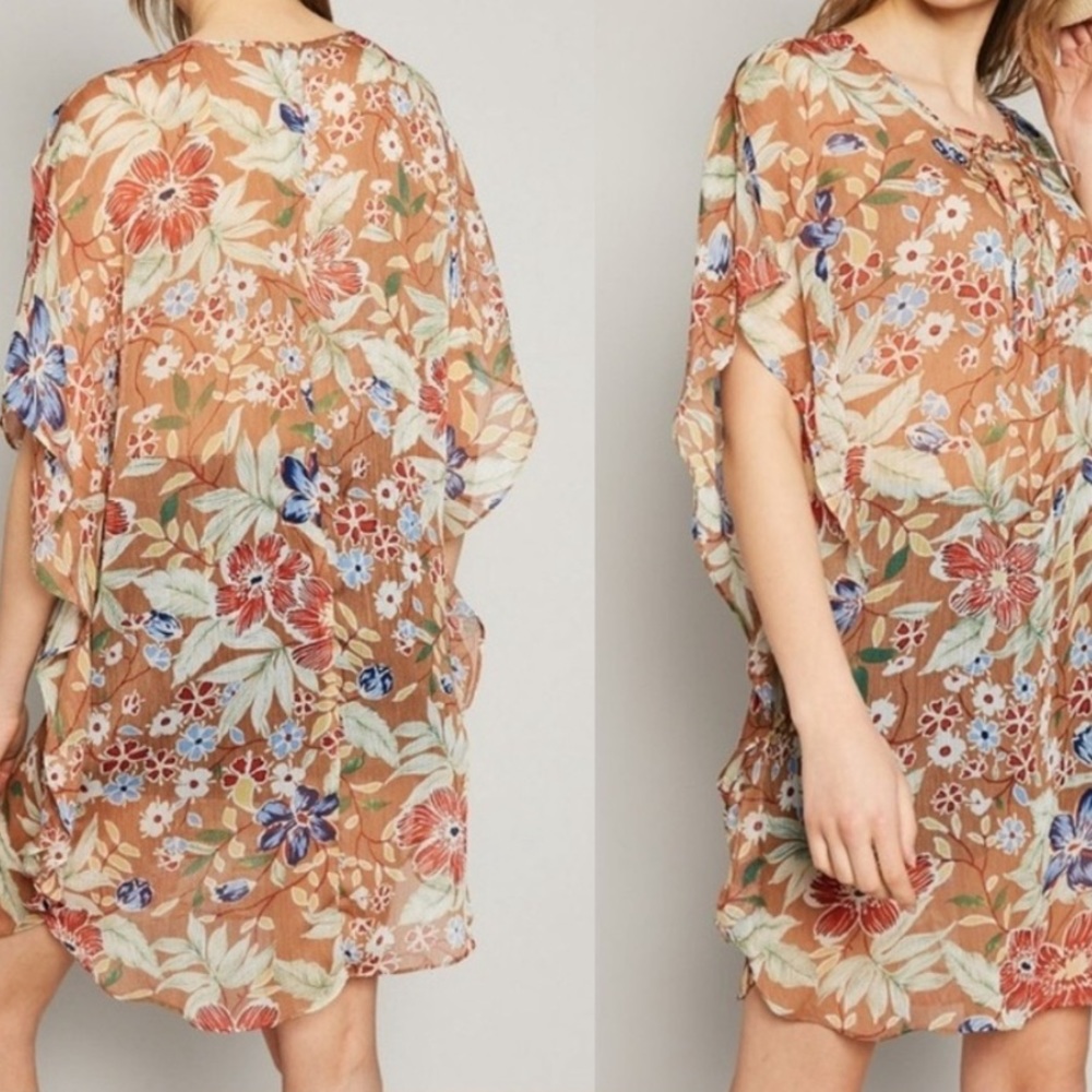 Floral Chiffon Cover Up/Dress - Picture 9 of 12